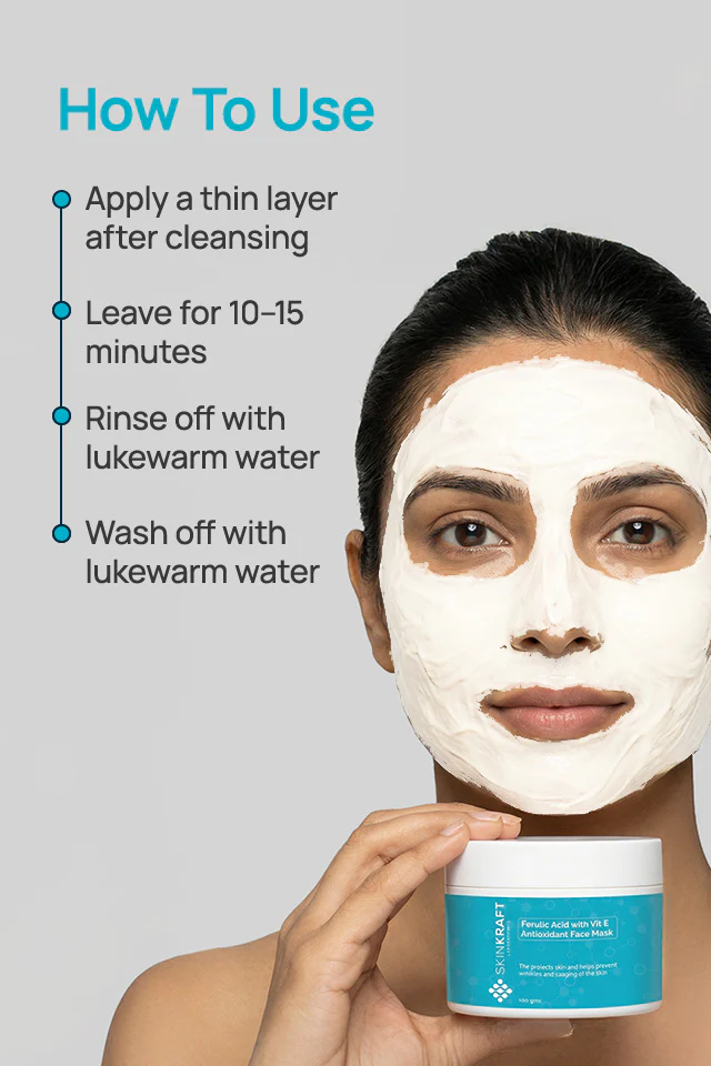 Ferulic Acid With Vitamin E Antioxidant Face Mask - Image 6